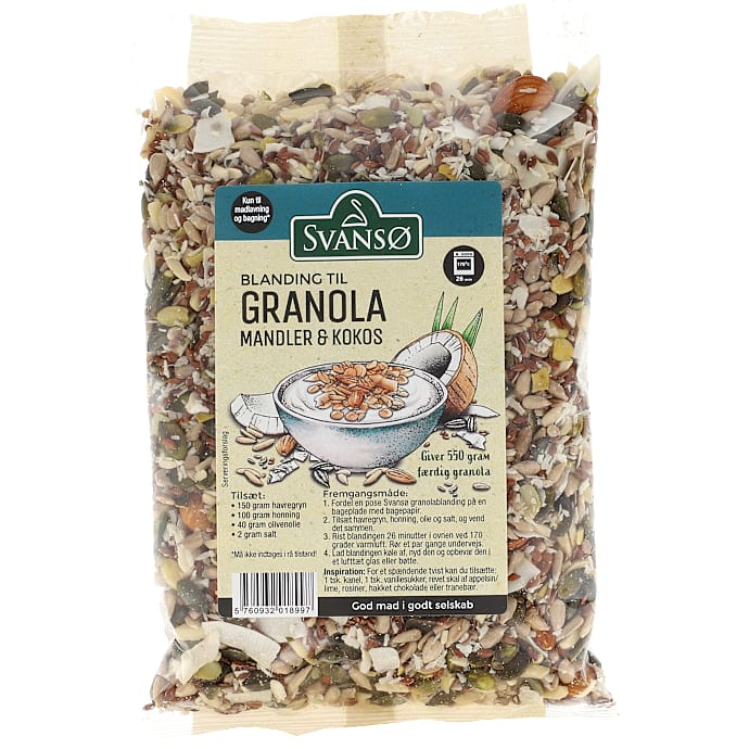 Granola med mandler og kokos