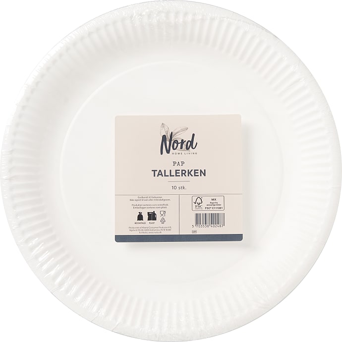 Nord Tallerken 23 cm 10 stk