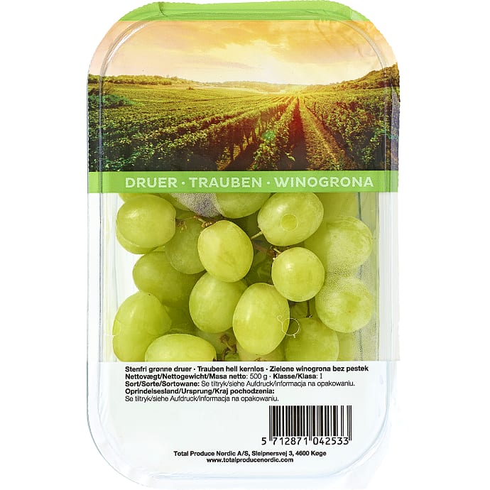 Stenfrie grønne druer