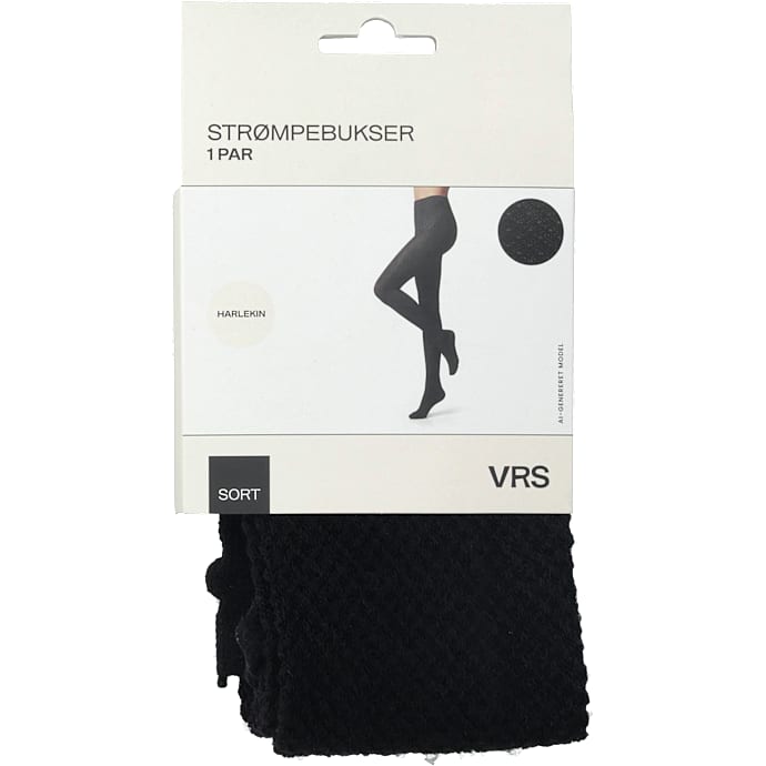VRS dame strømpebukser med 41% uld str. l/xl - sort