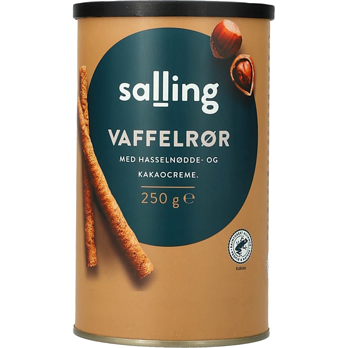 Vaffelrør m. hasselnødde- og kakaocreme
