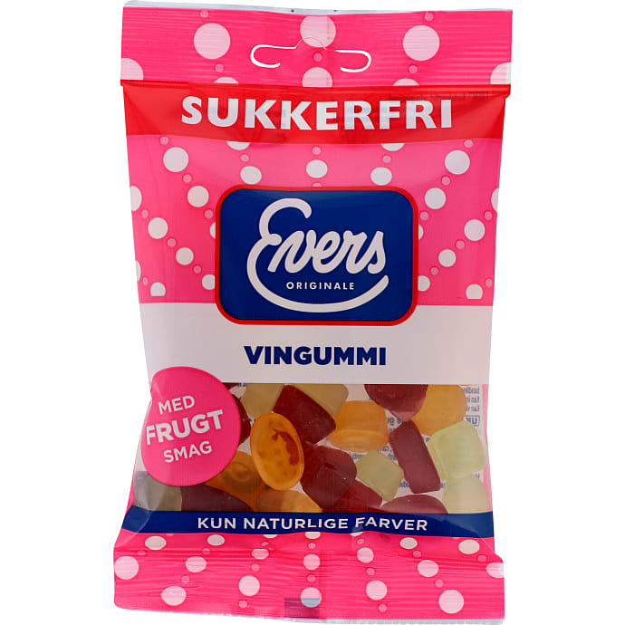 Vingummi m. frugtsmag sukkerfri