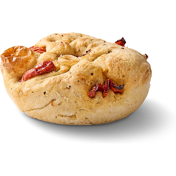 Focaccia m. tørret tomat og flagesalt
