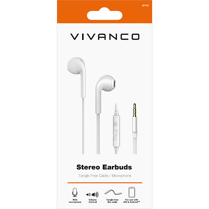 Vivanco Headset In Ear Eggshape Design hvid