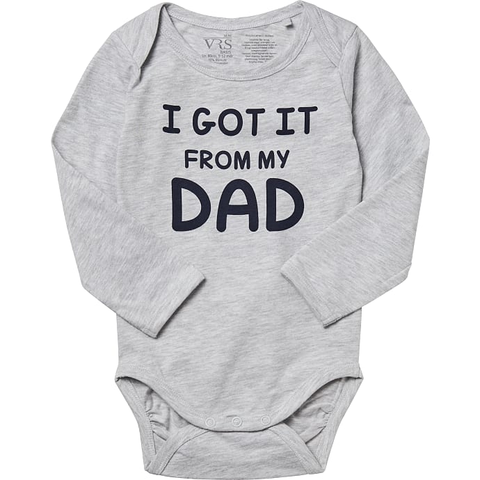 VRS baby body str. 56 - gråmeleret