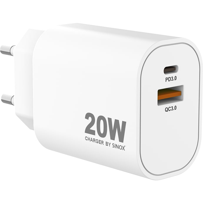 Sinox Pro Oplader 20W Hvid