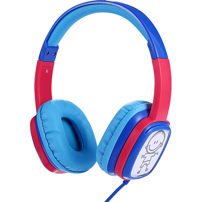 Kidio over-ear børnehøretelefoner - blå/rød