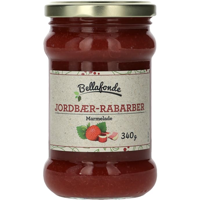 Bellafonde Jordbær og rabarbermarmelade