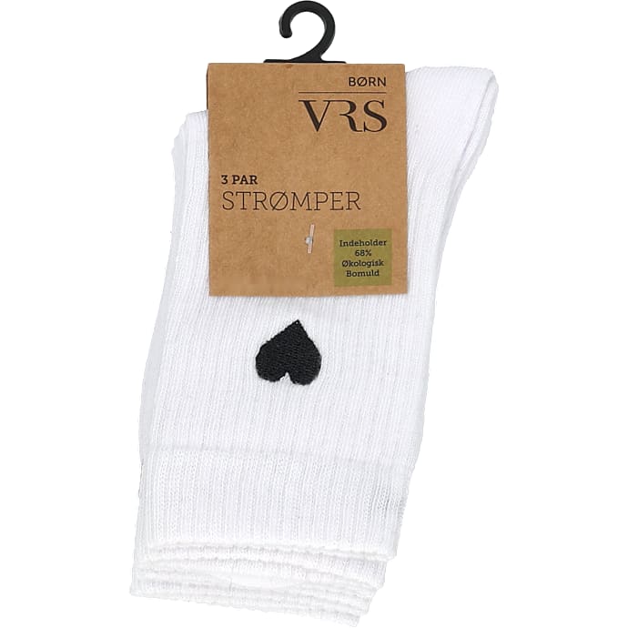 VRS Børne tennisstrømper 3-pak Hvid