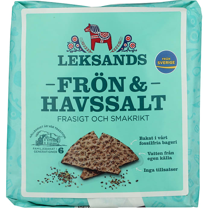 Leksands Fuldkornsknækbrød frø og havsalt 200 g