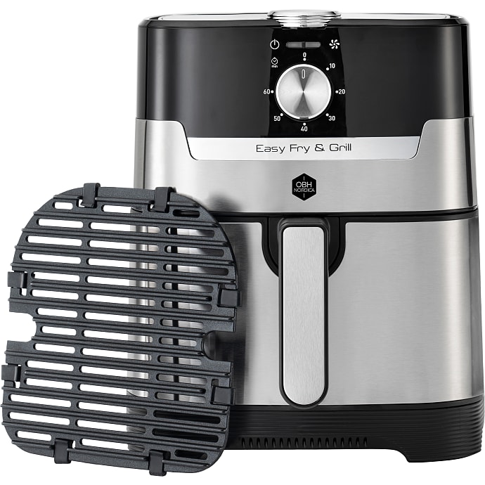 OBH Nordica Easy Fry & Grill Classic+ airfryer 2-i-1 - sølv 1550 W