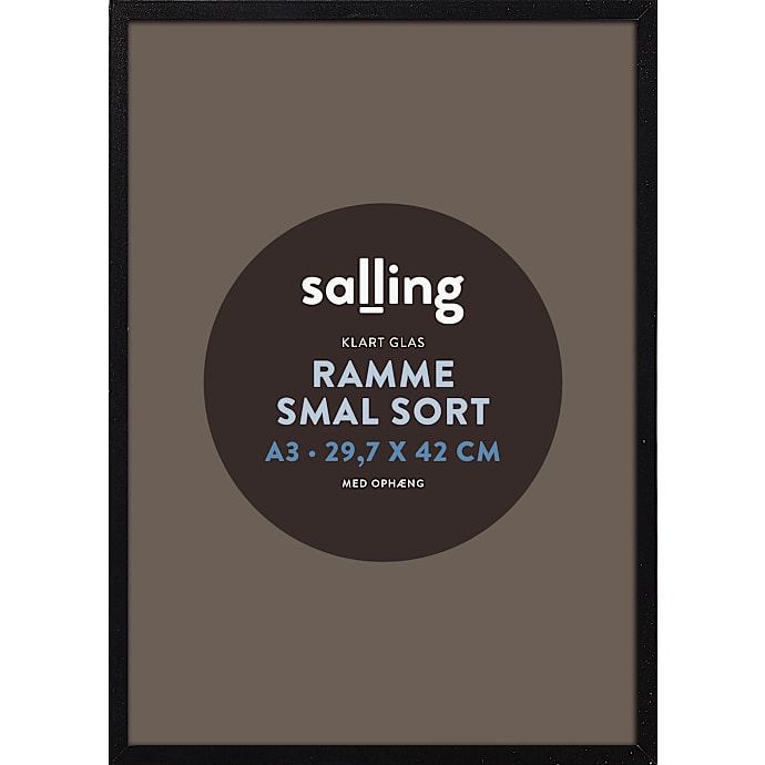 Salling Sort ramme med glas 29,7x42 cm