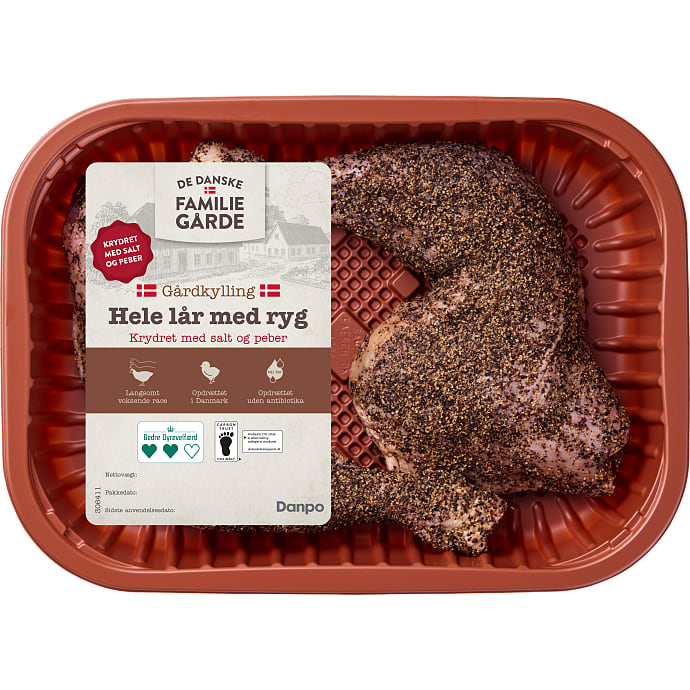 Hele kyllingelår m. salt og peber