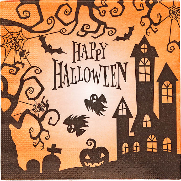Windsor Halloweenservietter 33x33 cm 20-pak - orange og sort