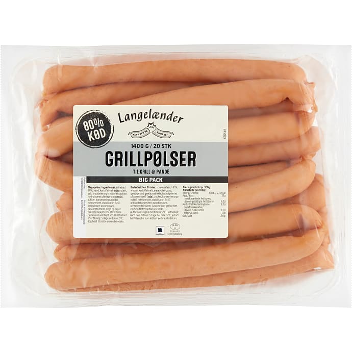 Grillpølser 80% kød