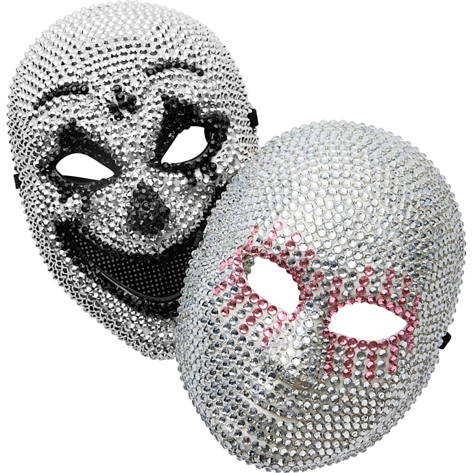 Halloween rhinsten maske - flere varianter - assorteret