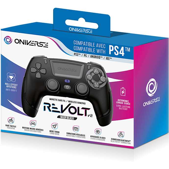 Oniverse PS4 Trådløs Controller Revolt V2 Bluetooth - Sort