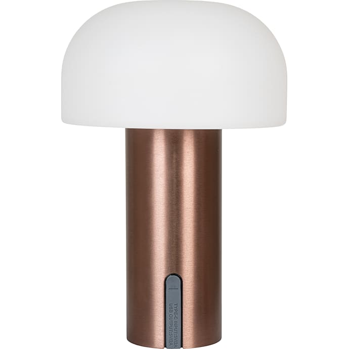 Soham genopladelig bordlampe - hvid og kobberfarvet