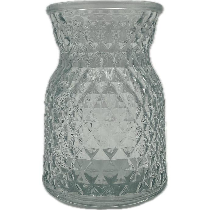Vase med mønster 7,5 x 10,5 cm - klar