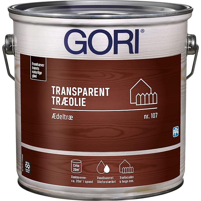 Gori 107 transparent træolie ædeltræ 2,5 liter