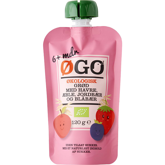 ØGO Grød med Havre, Æble, Jordbær og Blåbær