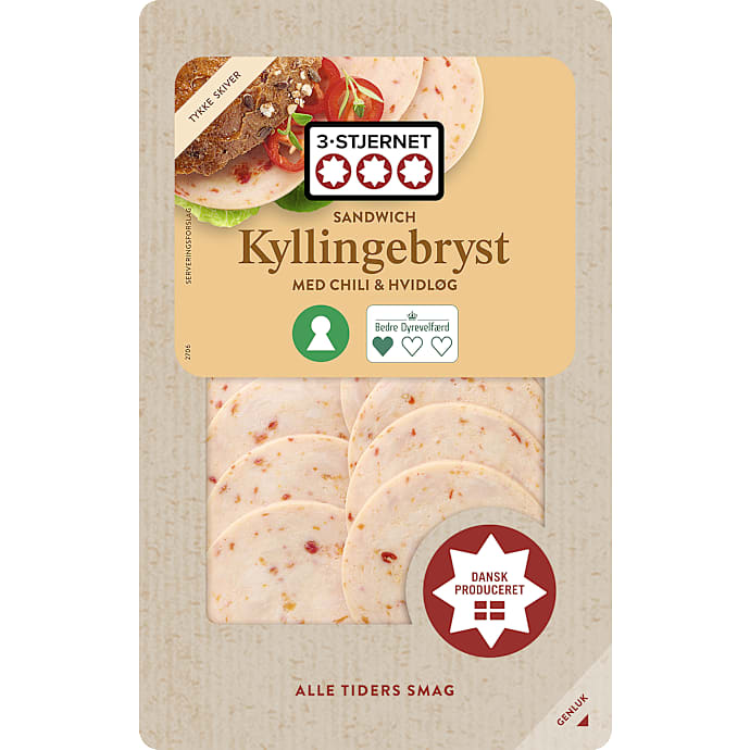 Kyllingebryst i skiver m. chili og hvidløg