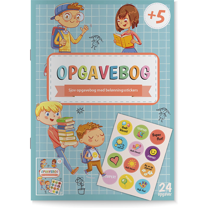 Opgavebog med stickers 24 A4