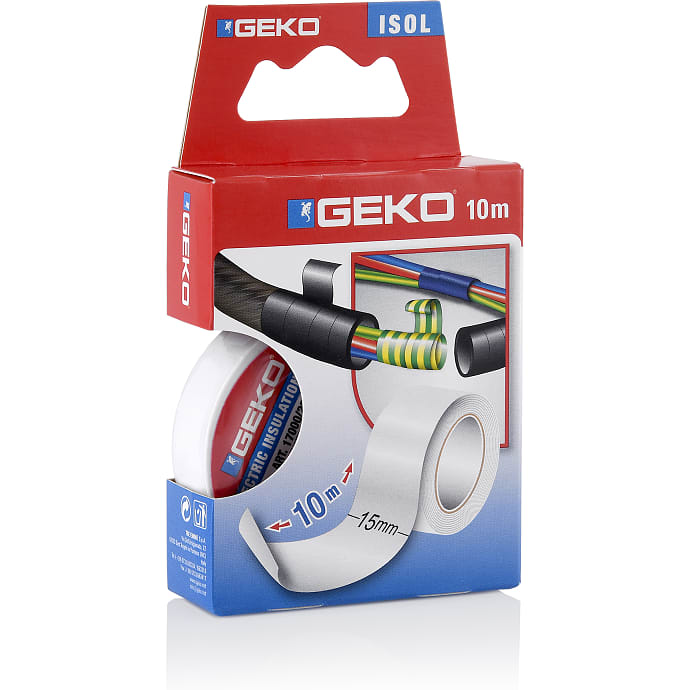 Geko PVC Elektrikertape Hvid 10 m