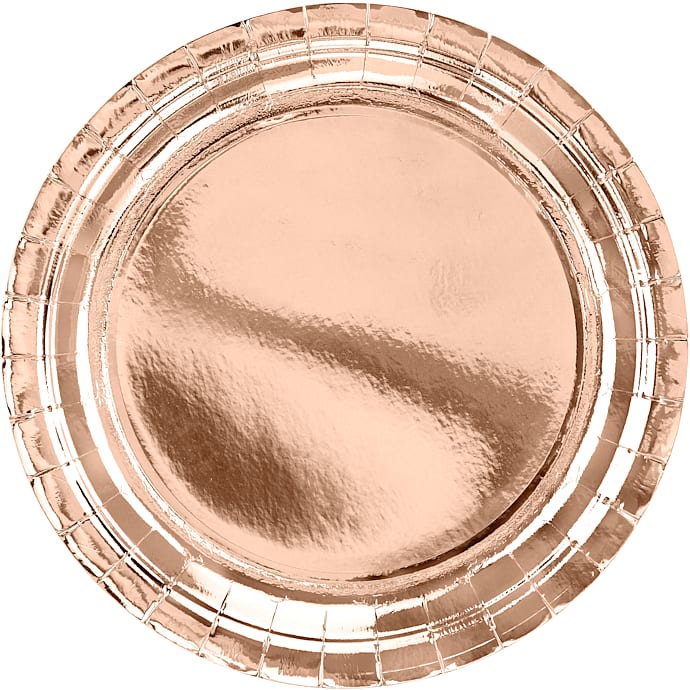 Paptallerkener Ø: 23 cm 6-pak - Rosegold