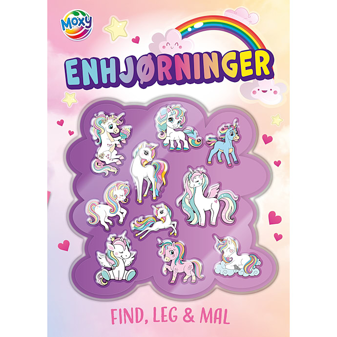 Legind Find Mal og Leg Enhjørninger 3D Klistermærker
