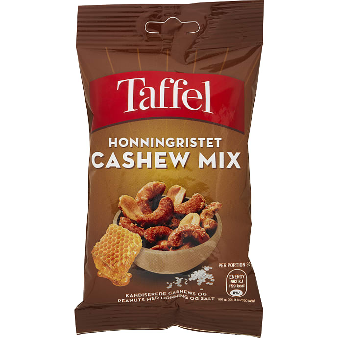 Honningristede cashewnødder og ristede peanuts