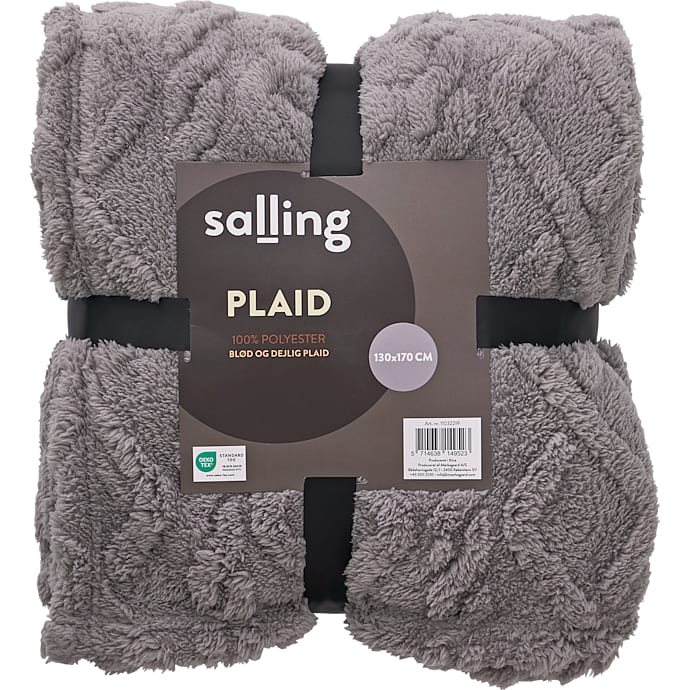 Salling jacquard soft plaid 130x170 cm - grå