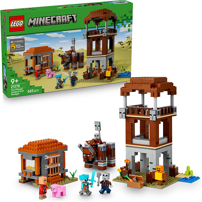 LEGO Minecraft Røverforposten og Ravager 21278