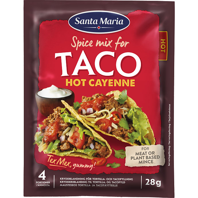 Taco krydderiblanding m. cayennepeber stærk