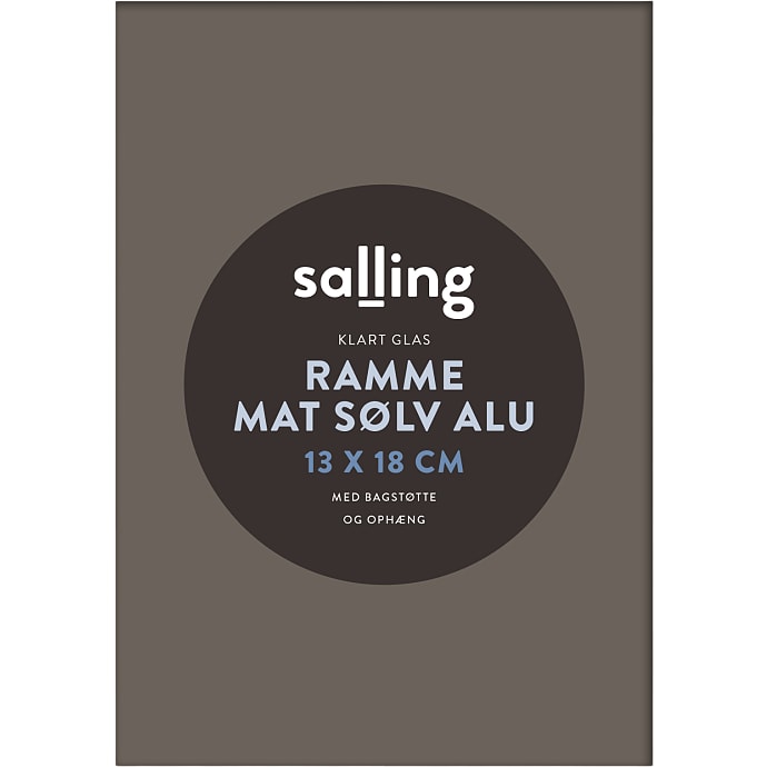 Salling Mat Sølvfarvet Ramme m. Glas 13x18 cm