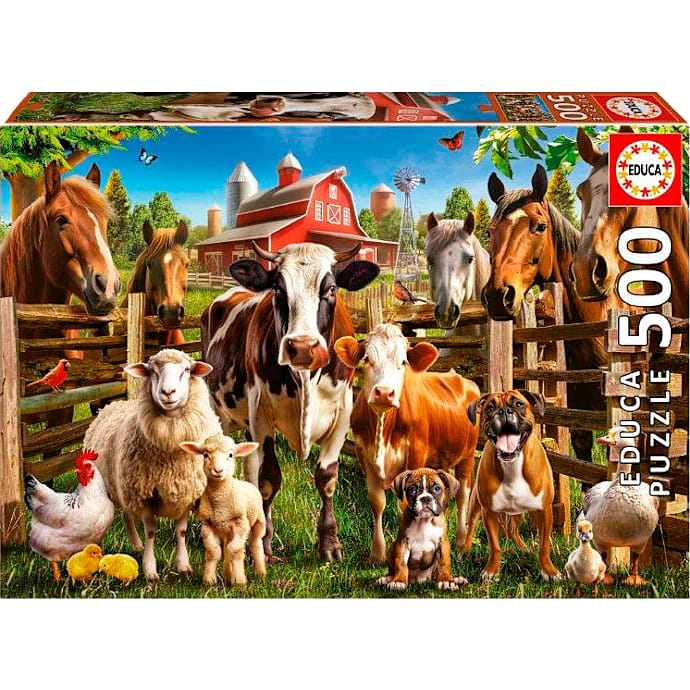 Bondegårdsvenner puslespil - 500 brikker – produktbillede