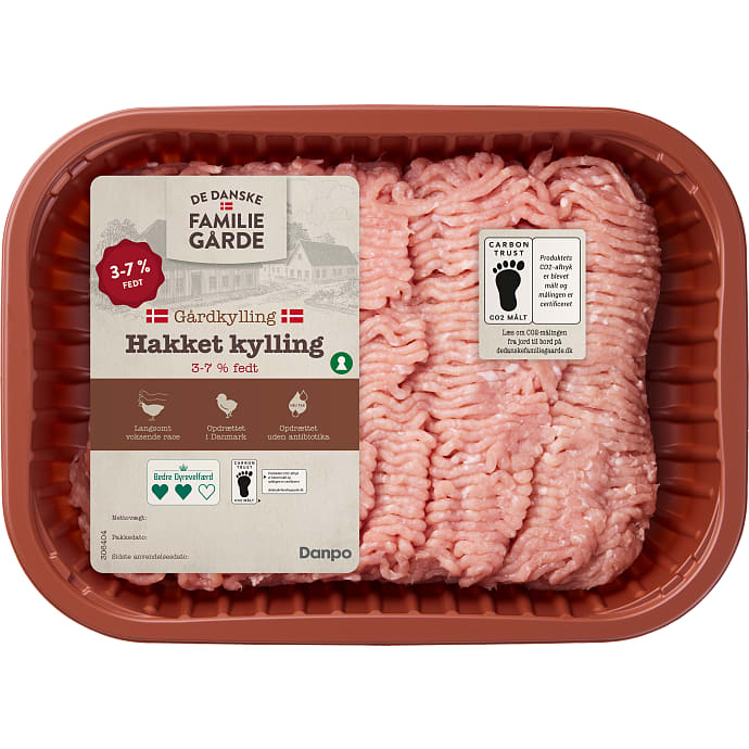 Gårdkylling hakket kyllingekød med 3-7% fedt