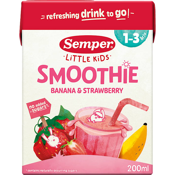 Frugtmos m. banan og jordbær Fra 1 år