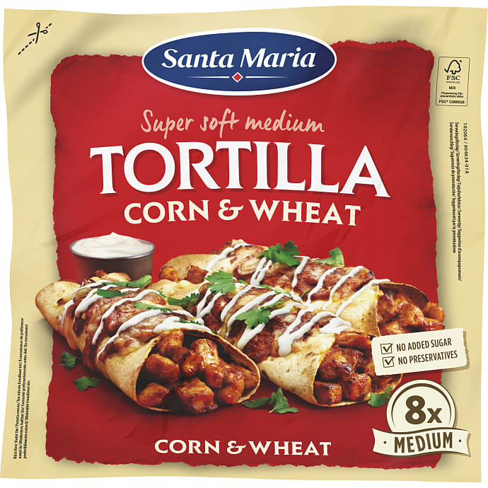 Santa Maria Tortillas med Majskerner 8 stk