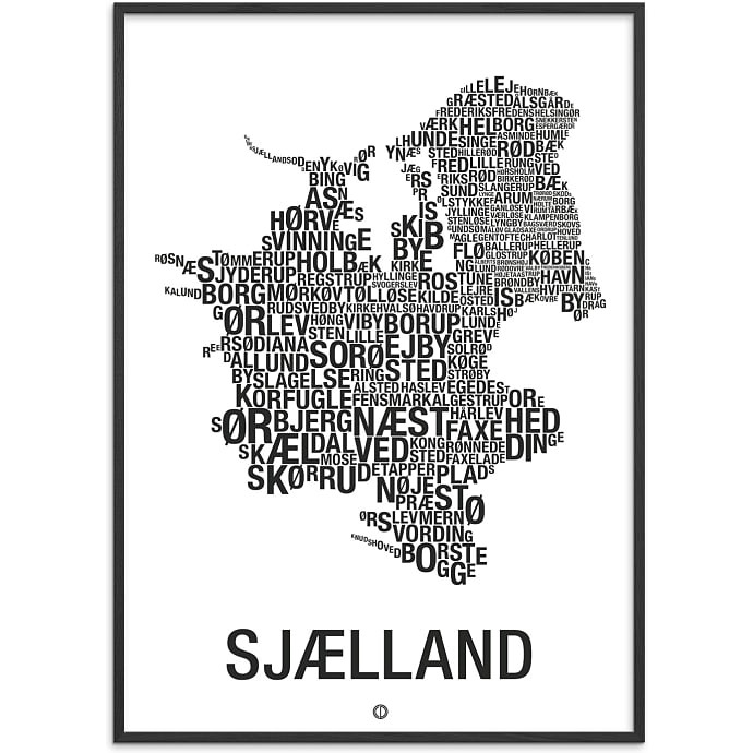 Citatplakat Sjælland, byer 30x40