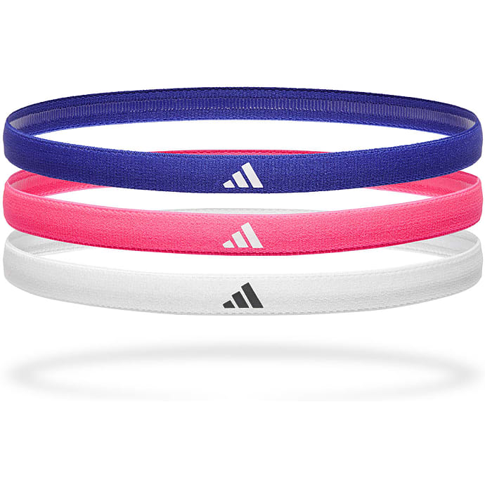 Adidas hårbånd 3-pak hvid, pink og blå