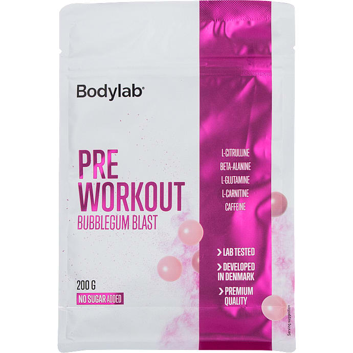 Bodylab Pre Workout-pulver Bubblegum Blast