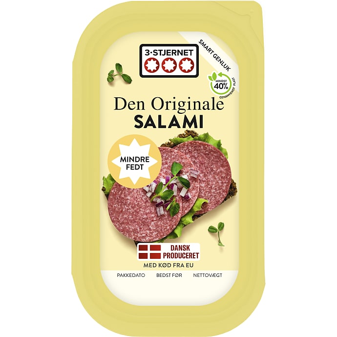Salami i skiver fedtreduceret