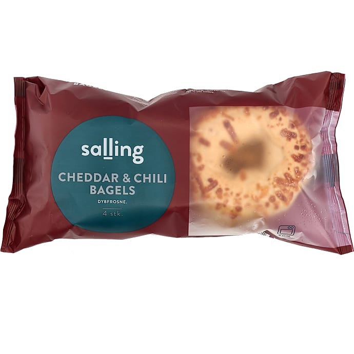Bagel m. chili og cheddar