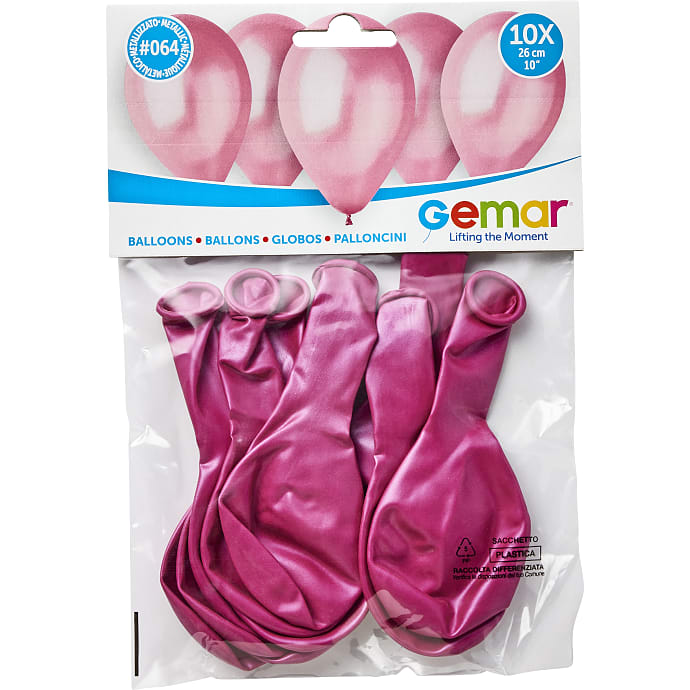 Latexballoner 26 cm Metallic Fuchsia