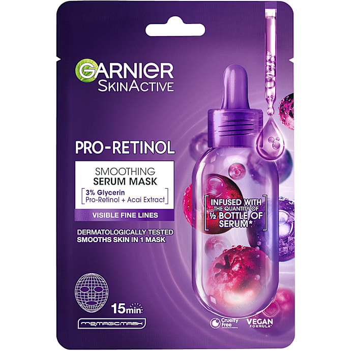Smoothing Serum ansigtsmaske m. retinol, glycerin og acaiekstrakt