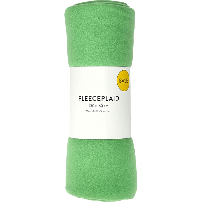 BASIS Fleeceplaid 130x160 cm - Lysegrøn