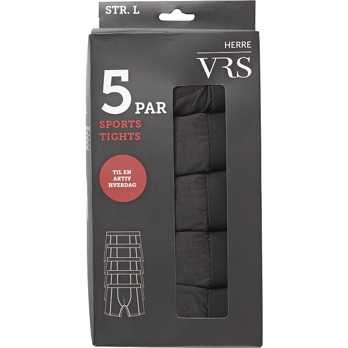 VRS herre 5-pak tights str. XL - sort