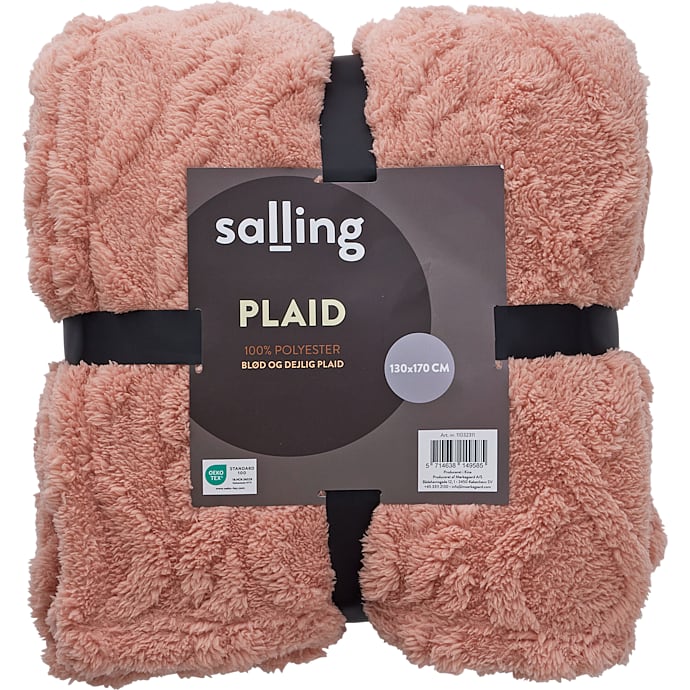 Salling jacquard soft plaid 130x170 cm - rosa