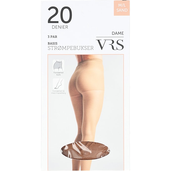 VRS Woman Strømpebuks 3-pak str. M/L Sand